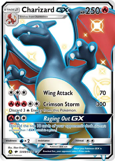 Charizard GX Hidden Fates: Shiny Vault Shiny Holo Rare SV49/SV94 (NM)