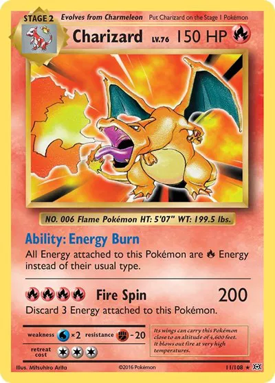 Charizard Base Evolutions Reverse Holo Rare 11/108 (NM)