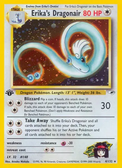 Erika's Dragonair Gym Heroes Holo Rare 4 (LP)