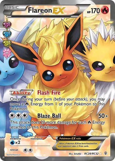 Flareon EX (Full Art) Generations: Radiant Collection Ultra Rare RC28 (NM)