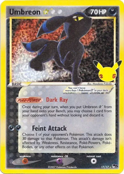 Umbreon Gold Star Celebrations: Classic Collection Classic Collection 17/17 (NM)