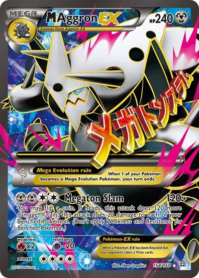 M Aggron EX (154 Full Art) Primal Clash Ultra Rare 154 (NM)