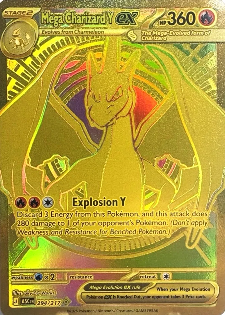 Mega Charizard Y Mega Hyper Rare 294/217 Ascended Heroes (NM)
