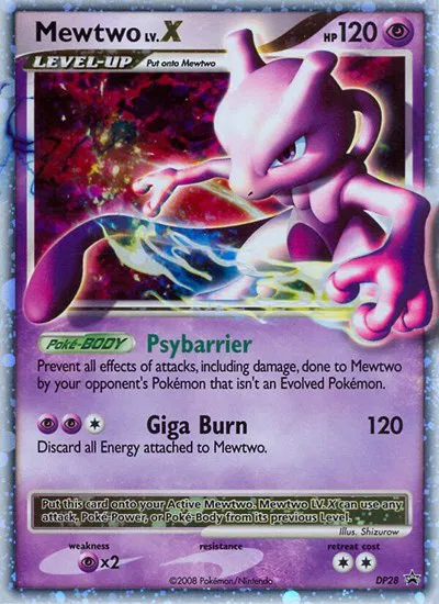 Mewtwo Lv.X Diamond and Pearl Promos Holo Rare DP28 (LP)