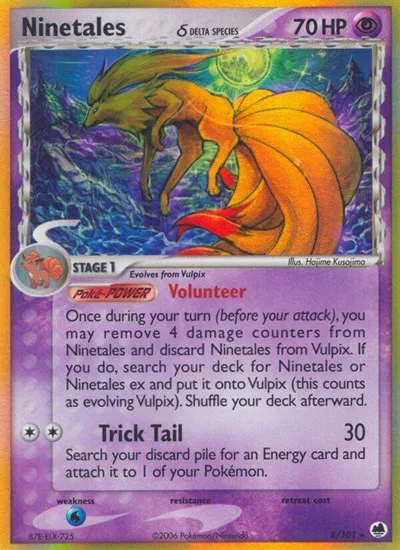 Ninetales (Delta Species) EX Dragon Frontiers Holo Rare 8/101 (NM)