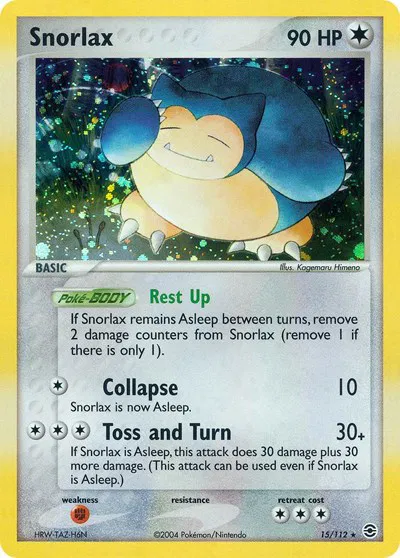 Snorlax EX FireRed & LeafGreen Holo Rare 15 (NM)