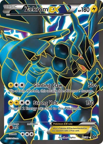 Zekrom EX (97 Full Art) Next Destinies Ultra Rare 97 (MP)